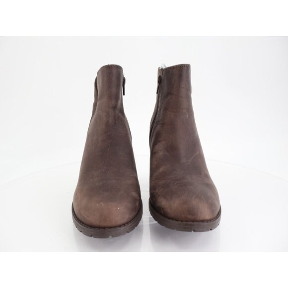 Clarks Women's Verona Trish Boot Size 9 Block Heel Bootie Brown Leather Comfy - Picture 3 of 12